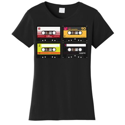 Cassette Tapes Music Mixtape Vintage Retro 80s Tech Women's T-Shirt