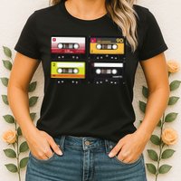 Cassette Tapes Music Mixtape Vintage Retro 80s Tech Womens T-Shirt
