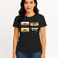 Cassette Tapes Music Mixtape Vintage Retro 80s Tech Womens T-Shirt