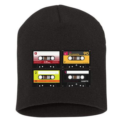 Cassette Tapes Music Mixtape Vintage Retro 80s Tech Short Acrylic Beanie