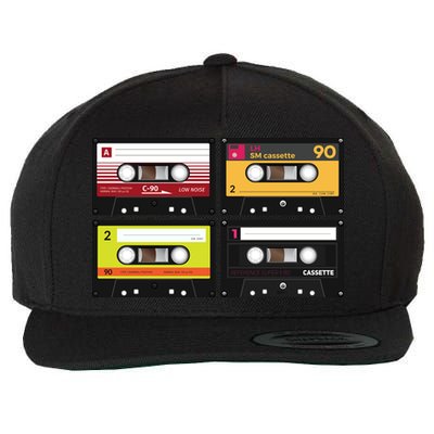 Cassette Tapes Music Mixtape Vintage Retro 80s Tech Wool Snapback Cap