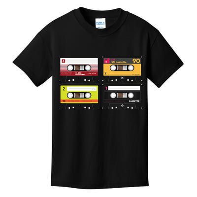 Cassette Tapes Music Mixtape Vintage Retro 80s Tech Kids T-Shirt