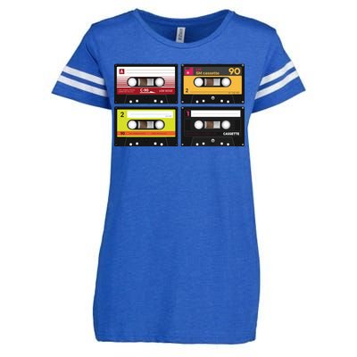 Cassette Tapes Music Mixtape Vintage Retro 80s Tech Enza Ladies Jersey Football T-Shirt