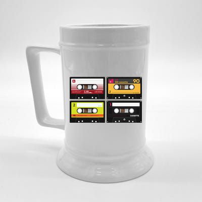 Cassette Tapes Music Mixtape Vintage Retro 80s Tech Beer Stein