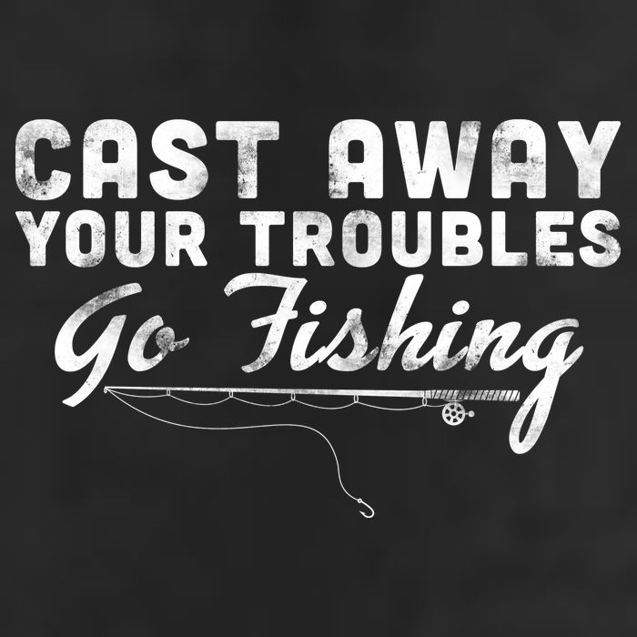 Cast Away Your Troubles Go Fishing 11oz C Handle Ceramic Mug