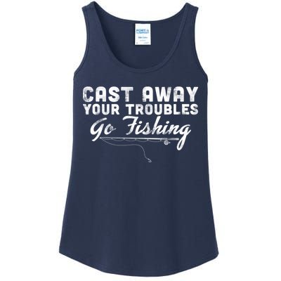 Cast Away Your Troubles Go Fishing Ladies Essential Tank