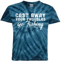 Cast Away Your Troubles Go Fishing Kids Tie-Dye T-Shirt