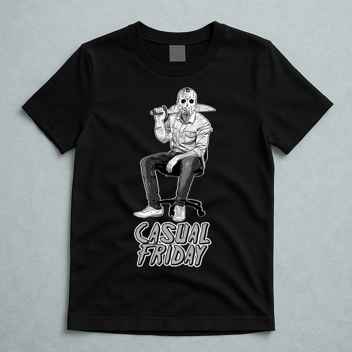Casual Friday Scary Halloween Horror Movie T-Shirt