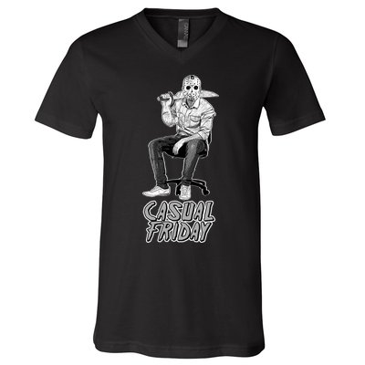 Casual Friday Scary Halloween Horror Movie V-Neck T-Shirt
