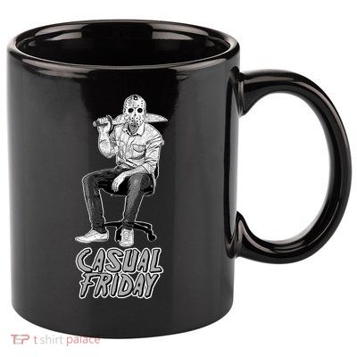Casual Friday Scary Halloween Horror Movie 11oz C Handle Ceramic Mug
