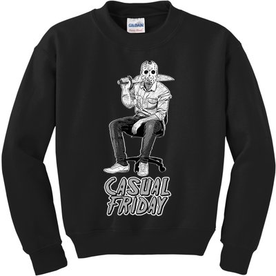 Casual Friday Scary Halloween Horror Movie Kids Sweatshirt