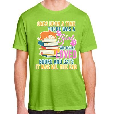 Cat And Books Girl Adult ChromaSoft Performance T-Shirt