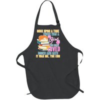 Cat And Books Girl Full-Length Apron With Pockets