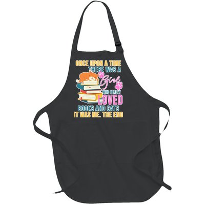 Cat And Books Girl Full-Length Apron With Pockets