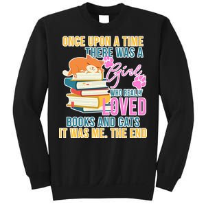 Cat And Books Girl Sweatshirt