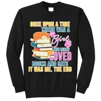 Cat And Books Girl Sweatshirt