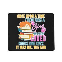 Cat And Books Girl Mousepad