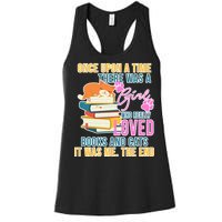 Cat And Books Girl Women's Racerback Tank