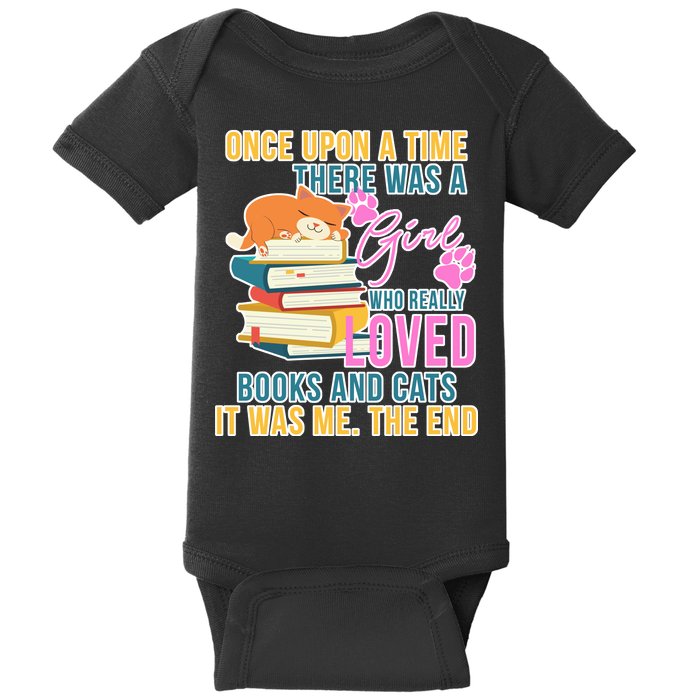 Cat And Books Girl Baby Bodysuit