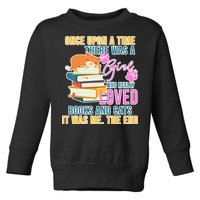 Cat And Books Girl Toddler Sweatshirt