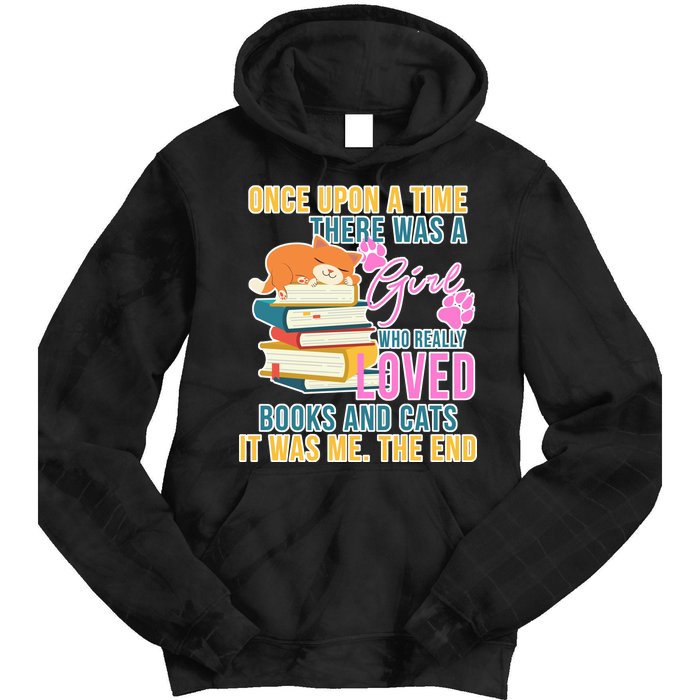 Cat And Books Girl Tie Dye Hoodie