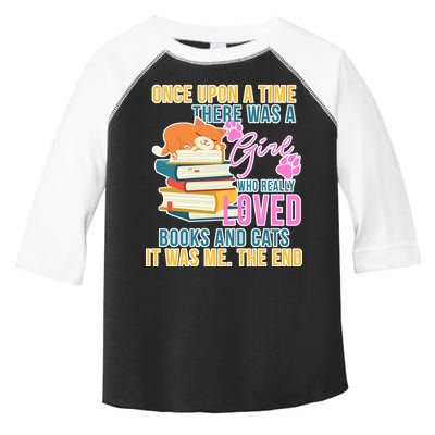 Cat And Books Girl Toddler Fine Jersey T-Shirt