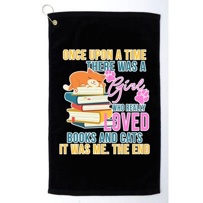 Cat And Books Girl Platinum Collection Golf Towel