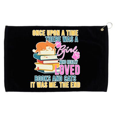 Cat And Books Girl Grommeted Golf Towel