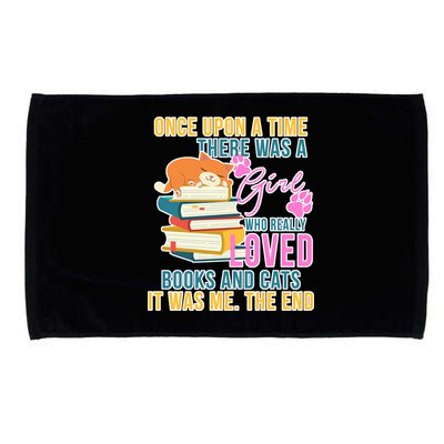 Cat And Books Girl Microfiber Hand Towel