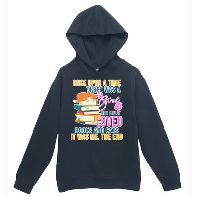 Cat And Books Girl Urban Pullover Hoodie