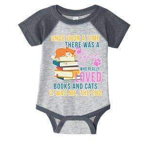 Cat And Books Girl Infant Baby Jersey Bodysuit