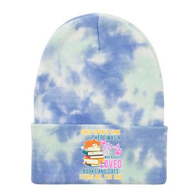 Cat And Books Girl Tie Dye 12in Knit Beanie