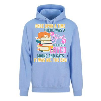 Cat And Books Girl Unisex Surf Hoodie