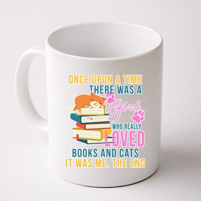 Cat And Books Girl Coffee Mug