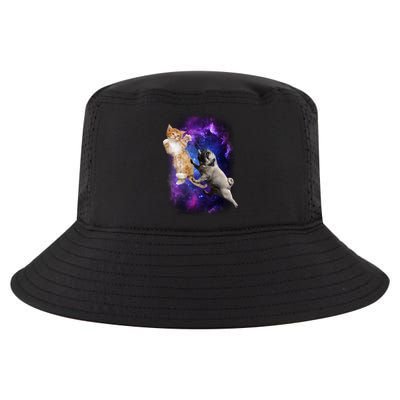 Cat And Pug In Space Cool Comfort Performance Bucket Hat