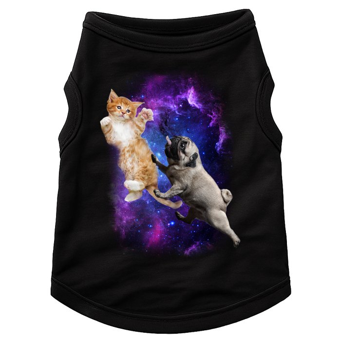 Cat And Pug In Space Doggie Tank