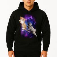 Cat And Pug In Space Hoodie