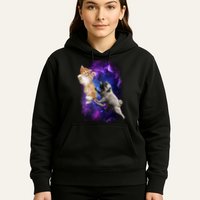 Cat And Pug In Space Hoodie