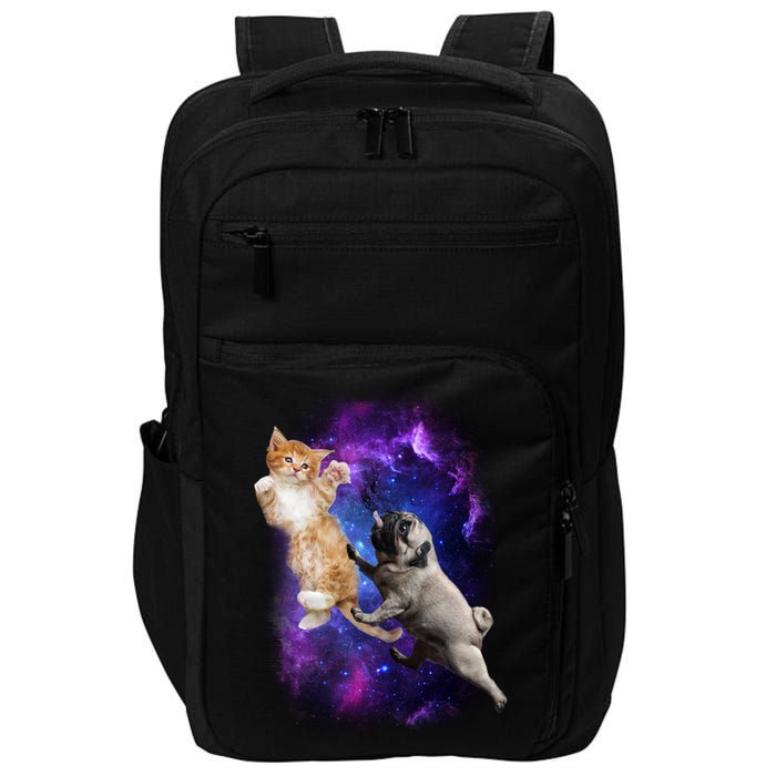 Cat And Pug In Space Impact Tech Backpack