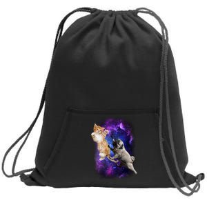 Cat And Pug In Space Sweatshirt Cinch Pack Bag