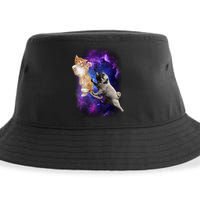 Cat And Pug In Space Sustainable Bucket Hat