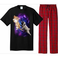 Cat And Pug In Space Pajama Set