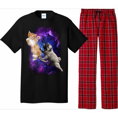 Cat And Pug In Space Pajama Set