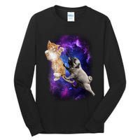 Cat And Pug In Space Tall Long Sleeve T-Shirt