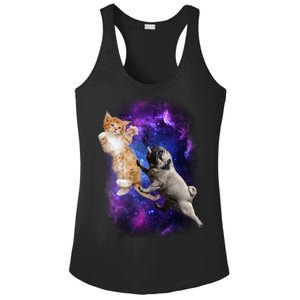 Cat And Pug In Space Ladies PosiCharge Competitor Racerback Tank