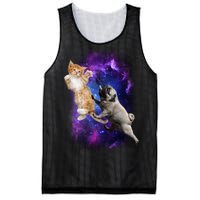 Cat And Pug In Space Mesh Reversible Basketball Jersey Tank