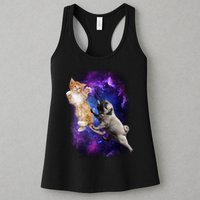 Cat And Pug In Space Womens Tank Top