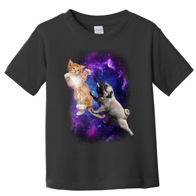 Cat And Pug In Space Toddler T-Shirt