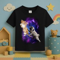 Cat And Pug In Space Toddler T-Shirt