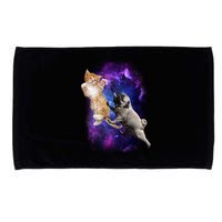 Cat And Pug In Space Microfiber Hand Towel